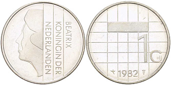 Нидерланды 1 гульден 1982 Беатрикс (1980-2013) KM 205 никель 213-935