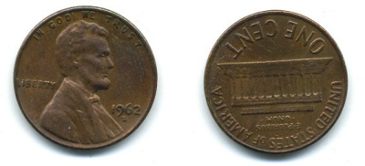 США 1 ЦЕНТ 1962 D, ЛИНКОЛЬН KM 201 медь цинк 46-2143