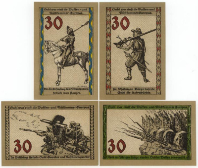СЮЛЬ 4х30 ПФЕННИГОВ НЕМЕЦКИЕ ВОЙСКА бумага UNC (пресс) 70-2311