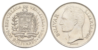Венесуэла 2 боливара 1989 Симон Боливар Y 43a сталь плакированная никелем UNC 4666-1234