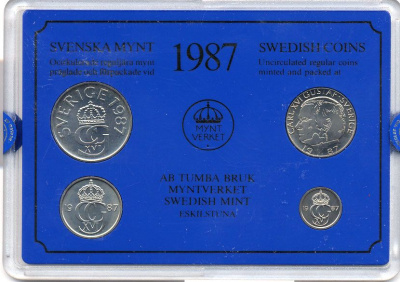 ШВЕЦИЯ НАБОР ИЗ 4 МОНЕТ 1987 04-062-150