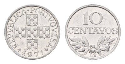 Португалия 10 сентаво 1971 KM 594 алюминий UNC 4674-753