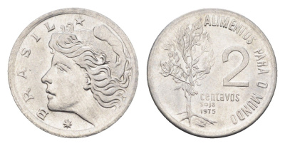 Бразилия 2 сентаво 1975 ФАО - Соя KM 586 нержавеющая сталь UNC 4664-516