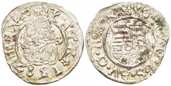 Венгрия 1 денар 1582 К-В, Рудольф II Габсбург (1576-1612), мадонна с младенцем серебро 413-2315