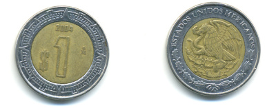Мексика 1 песо 2004 KM 603 биметалл 176-1243