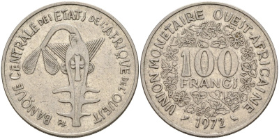 Западная Африка (BCEAO) 100 франков 2002 KM 4 никель 4597-521