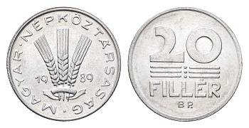 Венгрия 20 филлеров 1989 BP KM 573 алюминий 4668-163