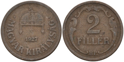 Венгрия 2 филлера 1927 BP KM 506 бронза 4115-1065
