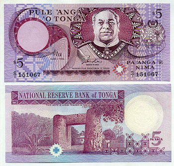 Тонга 5 паанга 1995 signatures: Baron Vaea von Houma & J. C. Cocker Pick 33 a бумага UNC (пресс) 449-15-2