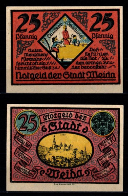 Вейда (Тюрингия) 25 пфеннигов 1921 DeNG 2# 1391.2-2/8 бумага 2193-5-3-1