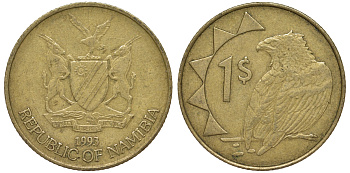 Намибия 1 доллар 1993 орел KM 4 латунь 4163-1047