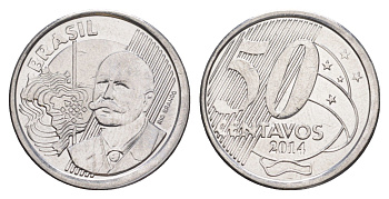 Бразилия 50 сентаво 2014 KM 651a нержавеющая сталь UNC 4642-1154