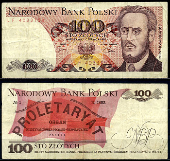 Польша 100 злотых 1982 1 июня 1982, Людвиг-Фаддей Варынский Pick 143d бумага 6287-20-1-1