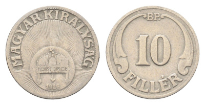 Венгрия 10 филлеров 1926 BP KM 507 медно-никель 4665-733