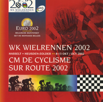 Бельгия евронабор из 8 монет 2002 велосипед, в оригинальном буклете UNC 1-5-3-6