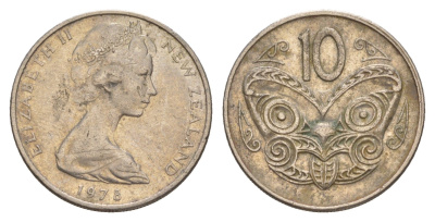 Новая Зеландия 10 центов 1978 KM 41.1 медно-никель 4179-757