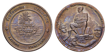 Таиланд медаль из серии провинции таиланд - Районг XX век Сунтон Пу, диаметр 25 мм, вес 8 гр медь UNC 4663-1234