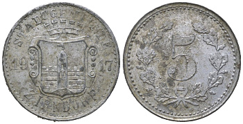 Цирндорф (Бавария) 5 пфеннигов 1917 Funck 626.1, Men18 35138.1 цинк 4588-1223