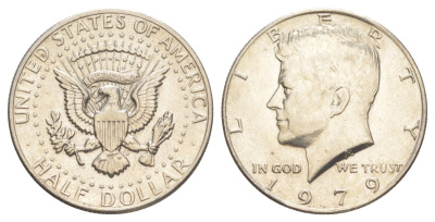 США 1/2 доллара (50 центов) 1979 Джон Кеннеди KM A202b медь плакированная медно-никелем aUNC 4542-135