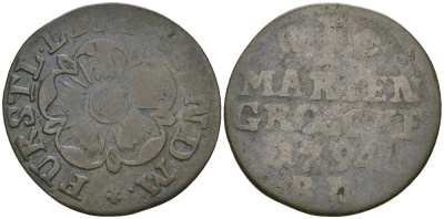 ЛИППЕ-ДЕТМОЛЬД 1 МАРИЕНГРОШ 1794 KM 215 серебро 99-862