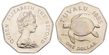 Тувалу 1 доллар 1985 KM 7 медно-никель UNC 413-6243