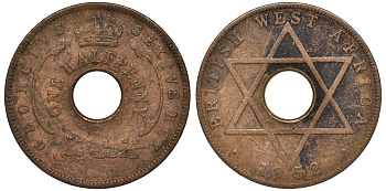 Британская Западная Африка 1/2 пенни 1952 Георг VI KM 27a бронза 25-1353