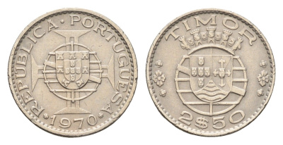 Португальский Тимор 2,5 эскудо 1970 год-тип KM 20 медно-никель 4669-738