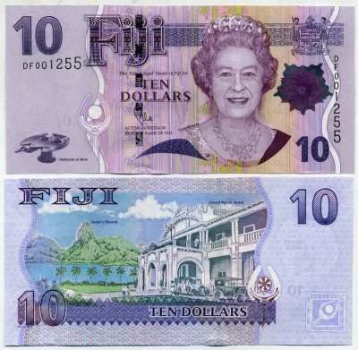 Фиджи 10 долларов 2011 Pick 111 b бумага UNC (пресс) 449-28-1-1