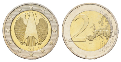 Германия 2 евро 2016 A KM 258 биметалл UNC 4707-1123