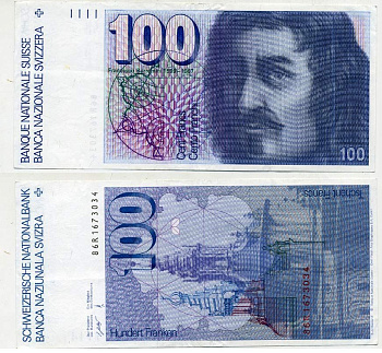 Швейцария 100 франков 1986 Франческо Борромини Pick 57 h (3) бумага 000-00-00