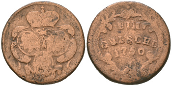 Богемия 1 грош 1760 Австрийские штаты KM 291 медь 4635-1232