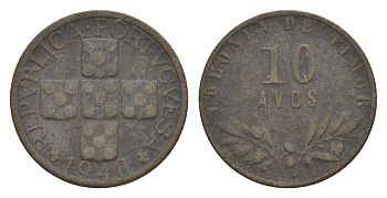 Португальский Тимор 10 аво 1948 KM 5 бронза 4630-1133
