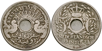 Нидерландская Восточная Индия 5 центов 1921 KM 313 медно-никель 4132-213