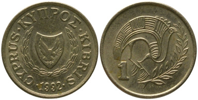 Кипр 1 цент 1992 KM 53.3 никель латунь 4154-914
