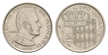 Монако 1 франк 1968 KM 140 никель UNC 4633-1133