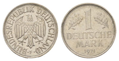 ФРГ 1 марка 1971 F KM 110, J. 385 медно-никель 3459-946