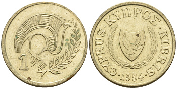 Кипр 1 цент 1994 KM 53.3 никель латунь 4174-1153