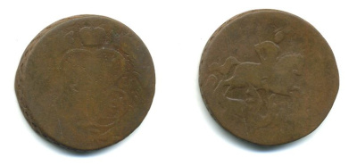 РОССИЯ 1 КОПЕЙКА 1760 медь 61-742