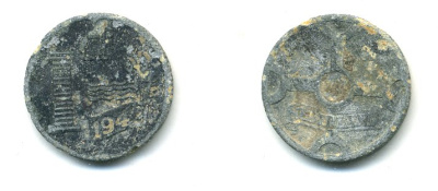 НИДЕРЛАНДЫ 1 ЦЕНТ 1942 ВИЛЬГЕЛЬМИНА (1890-1948) KM 170 цинк 35-1332