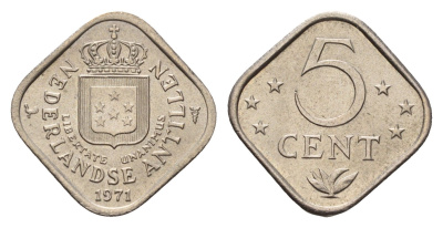 Нидерландские Антильские острова (Нидерландские Антилы) 5 центов 1971 Юлиана (1948-1980) KM 13 медно-никель UNC 4588-726