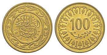 Тунис 100 миллимов 1993 AH 1413 KM 309 латунь UNC 4654-514