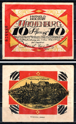 Хахенбург (Пруссия, Гессен-Нассау) 10 пфеннигов 1921 7556-73-3-1