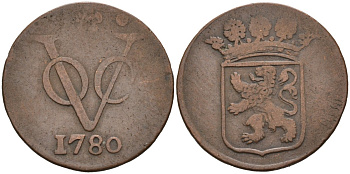 Нидерландская Восточная Индия, Голландия (Holland) 1 дуит 1780 KM 70 медь 4575-824