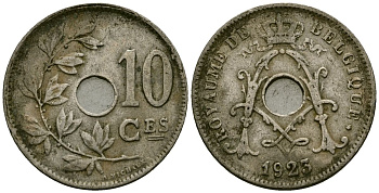 Бельгия 10 сантимов 1923 Belgique KM 85 медно-никель 4172-944