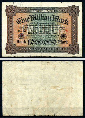 Германия 1000000 марок 1923 Pick 86 a бумага 7375-37-1-1