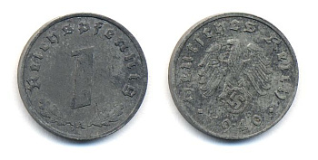 ГЕРМАНИЯ 1 РЕЙХСПФЕННИГ 1940 A цинк 57-1229