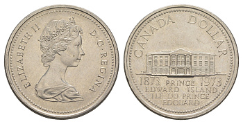Канада 1 доллар 1973 100 лет со дня присоединения острова Принца Эдуарда KM 82 никель UNC 4653-226