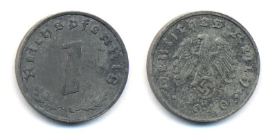 ГЕРМАНИЯ 1 РЕЙХСПФЕННИГ 1940 A цинк 57-1229