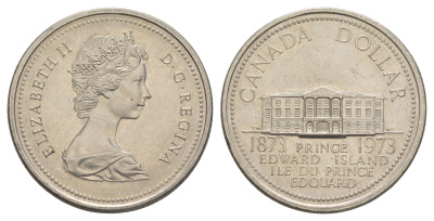 Канада 1 доллар 1973 100 лет со дня присоединения острова Принца Эдуарда KM 82 никель UNC 4653-226