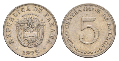 Панама 5 сентесимо 1973 KM 23.2 медно-никель 4655-856